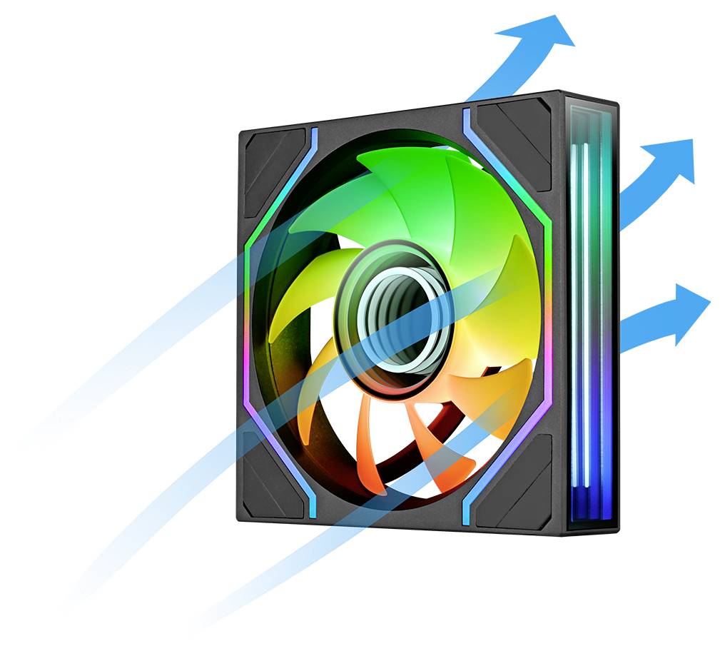 Thermaltake SWAFAN INFINITY EX12 ARGB Sync 3Pack Fan PC-Gehäuse-Lüfter Schwarz (B x H x T) 124 x 120 x 28mm
