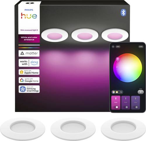Philips Hue LED-Einbauleuchte 8721103109170 3er-Pack LED fest eingebaut 0.5 W Warmweiß bis Kaltweiß