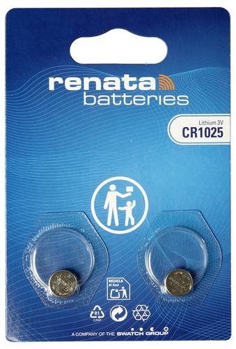 Renata Knopfzellenbox CR1025 3 V 2 St. 30 mAh Li-MnO2
