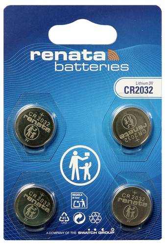 Renata Knopfzellenbox CR2032 3 V 4 St. 225 mAh Li-MnO2