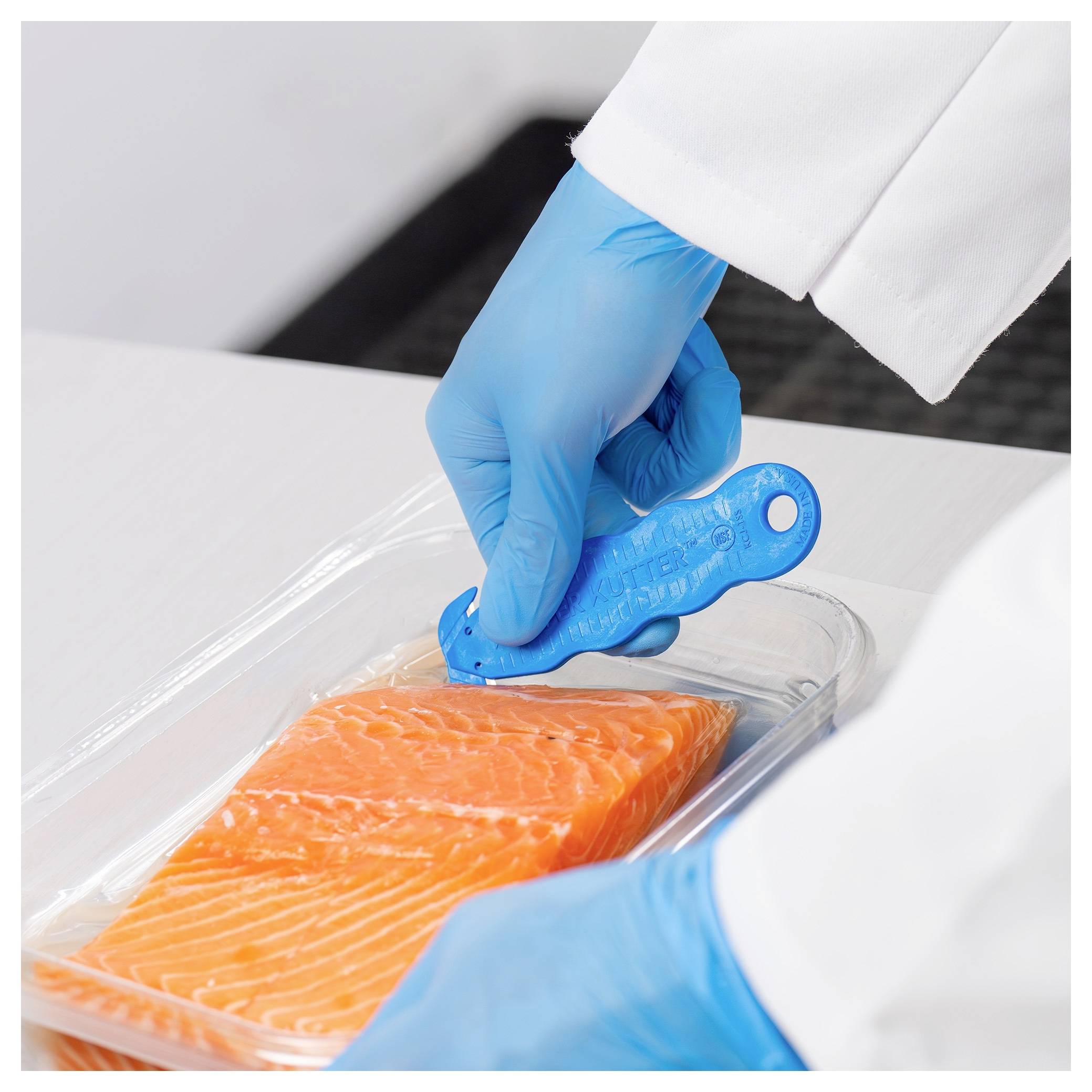 KLEVER KCJ-1SSBX Kutter NSF Food Zone™ Sicherheitsmesser Blau, 10St.
