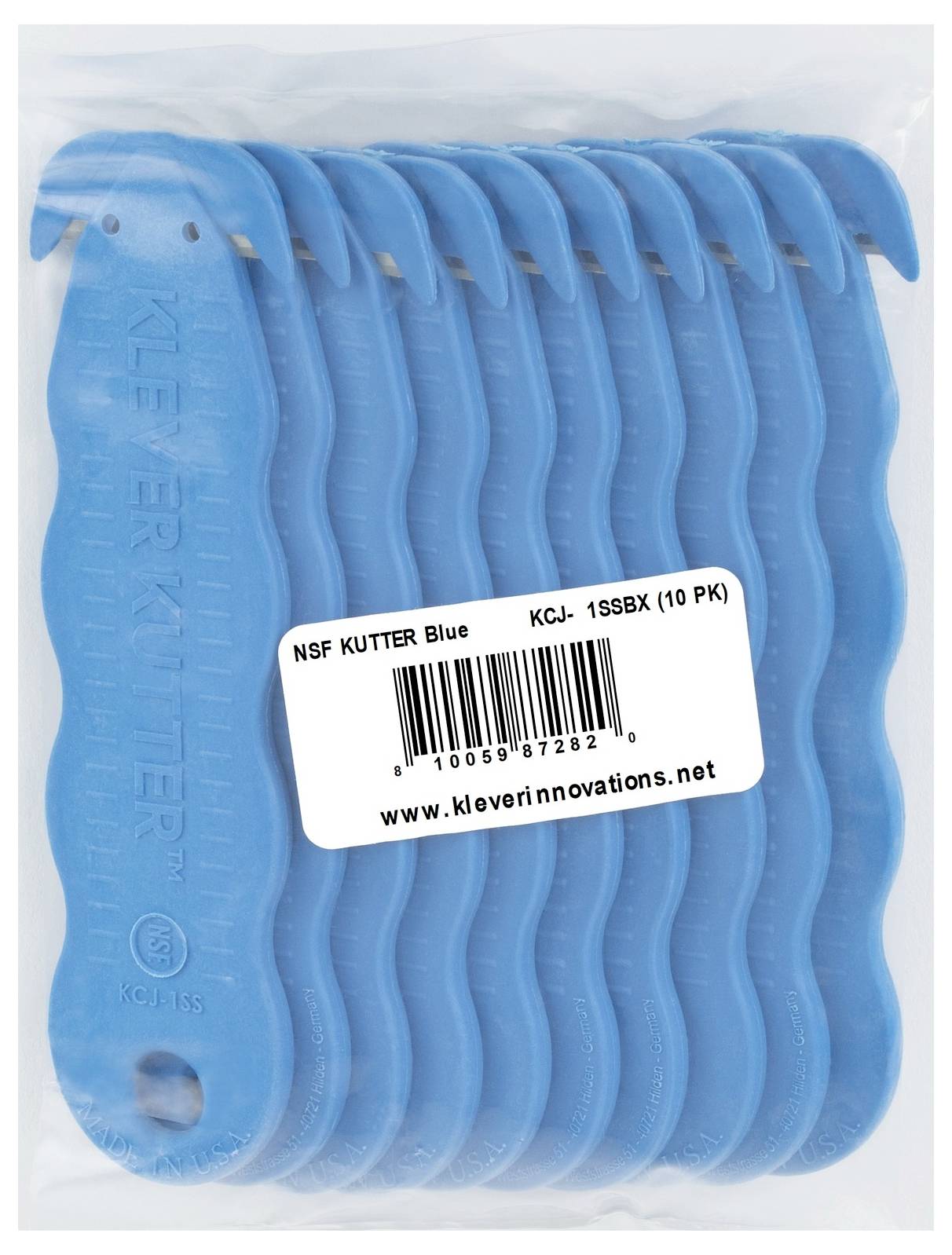 KLEVER KCJ-1SSBX Kutter NSF Food Zone™ Sicherheitsmesser Blau, 10St.