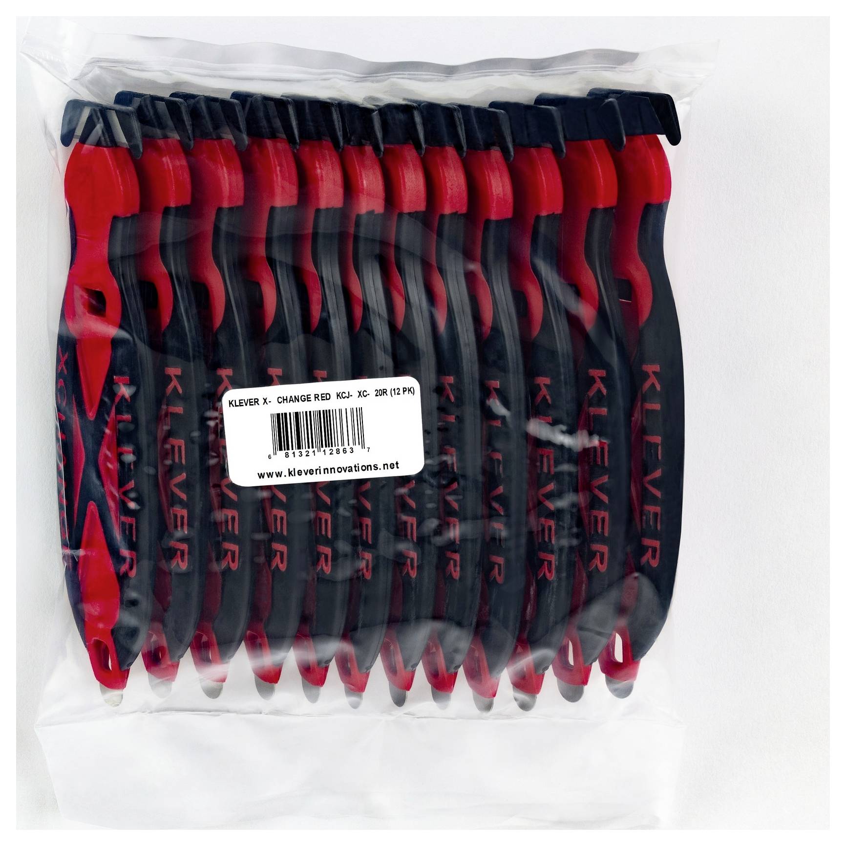 KLEVER KCJ-XC-20R XChange™ 20 Sicherheitsmesser Rot-Schwarz, 10St.