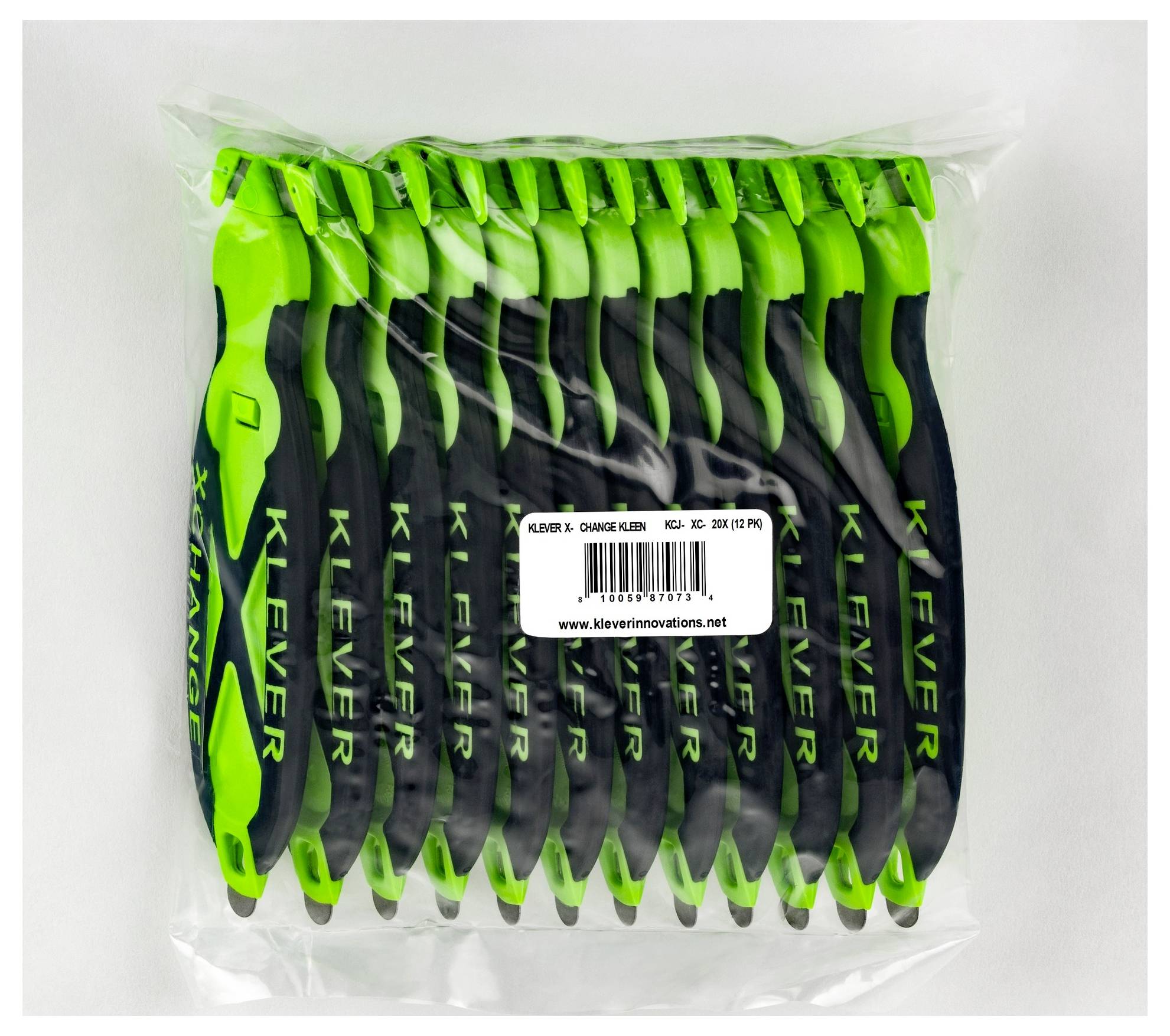KLEVER KCJ-XC-20X XChange™ 20 Kleen™ Sicherheitsmesser Grün-Schwarz, 10St.