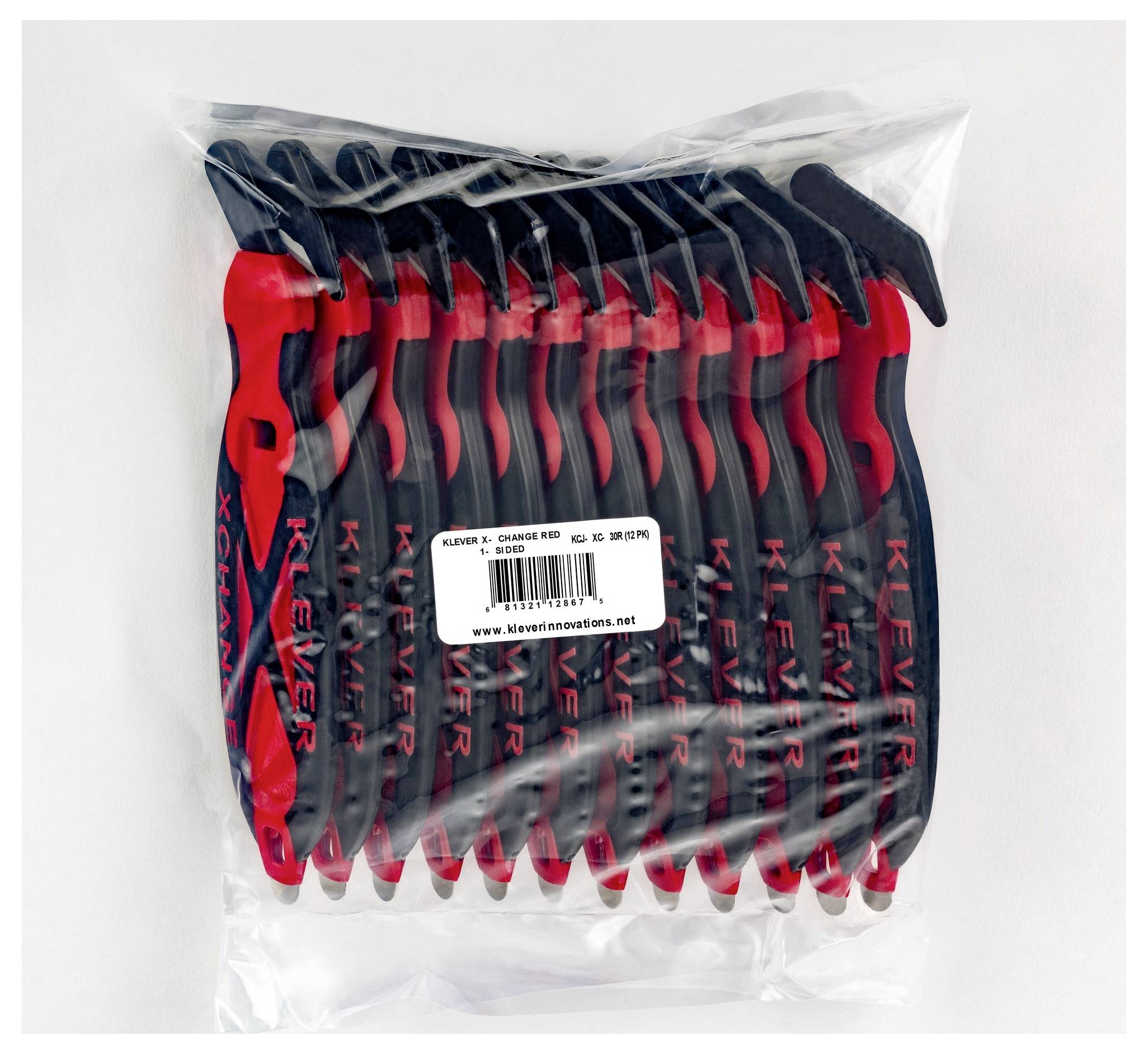 KLEVER KCJ-XC-30R XChange™ 30 Sicherheitsmesser Rot-Schwarz, 10St.