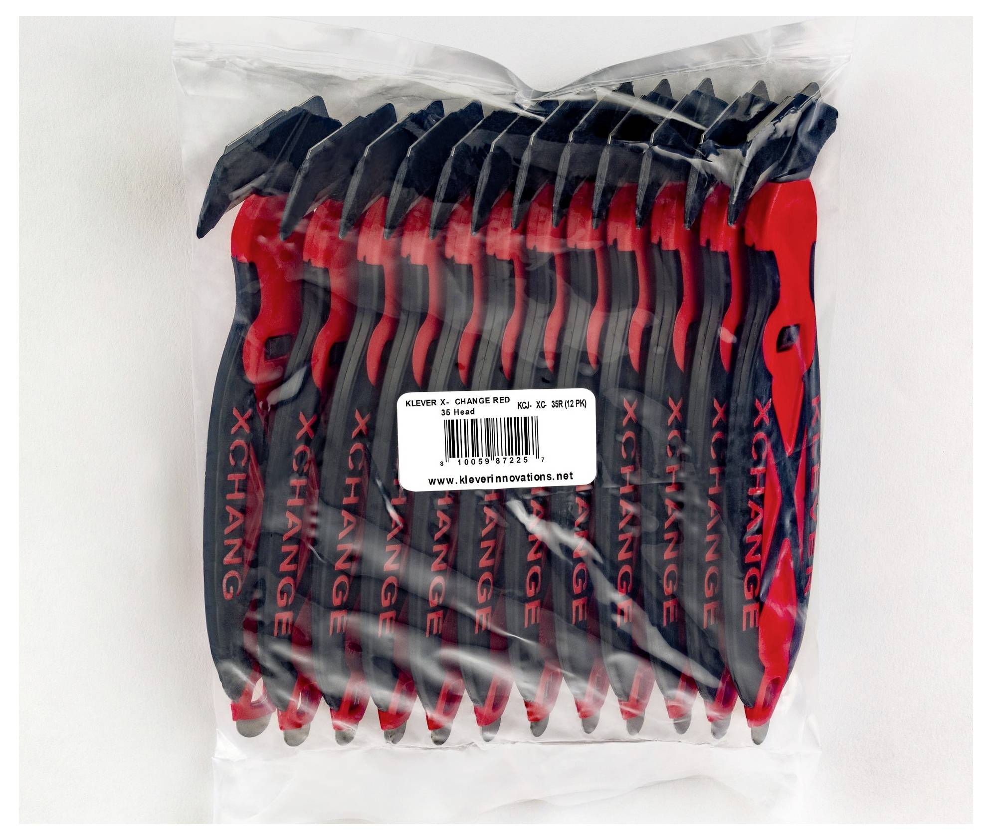 KLEVER KCJ-XC-35R XChange™ 35 Sicherheitsmesser Rot-Schwarz, 10St.