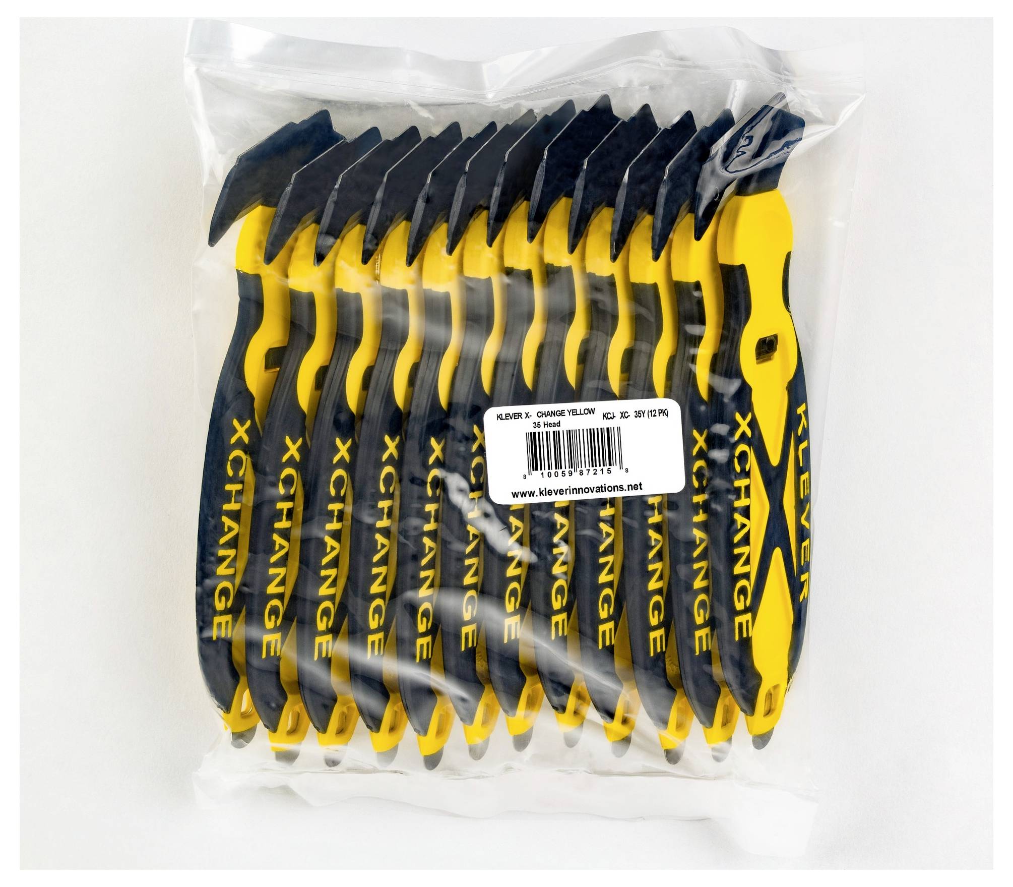 KLEVER KCJ-XC-35Y XChange™ 35 Sicherheitsmesser Gelb-Schwarz, 10St.