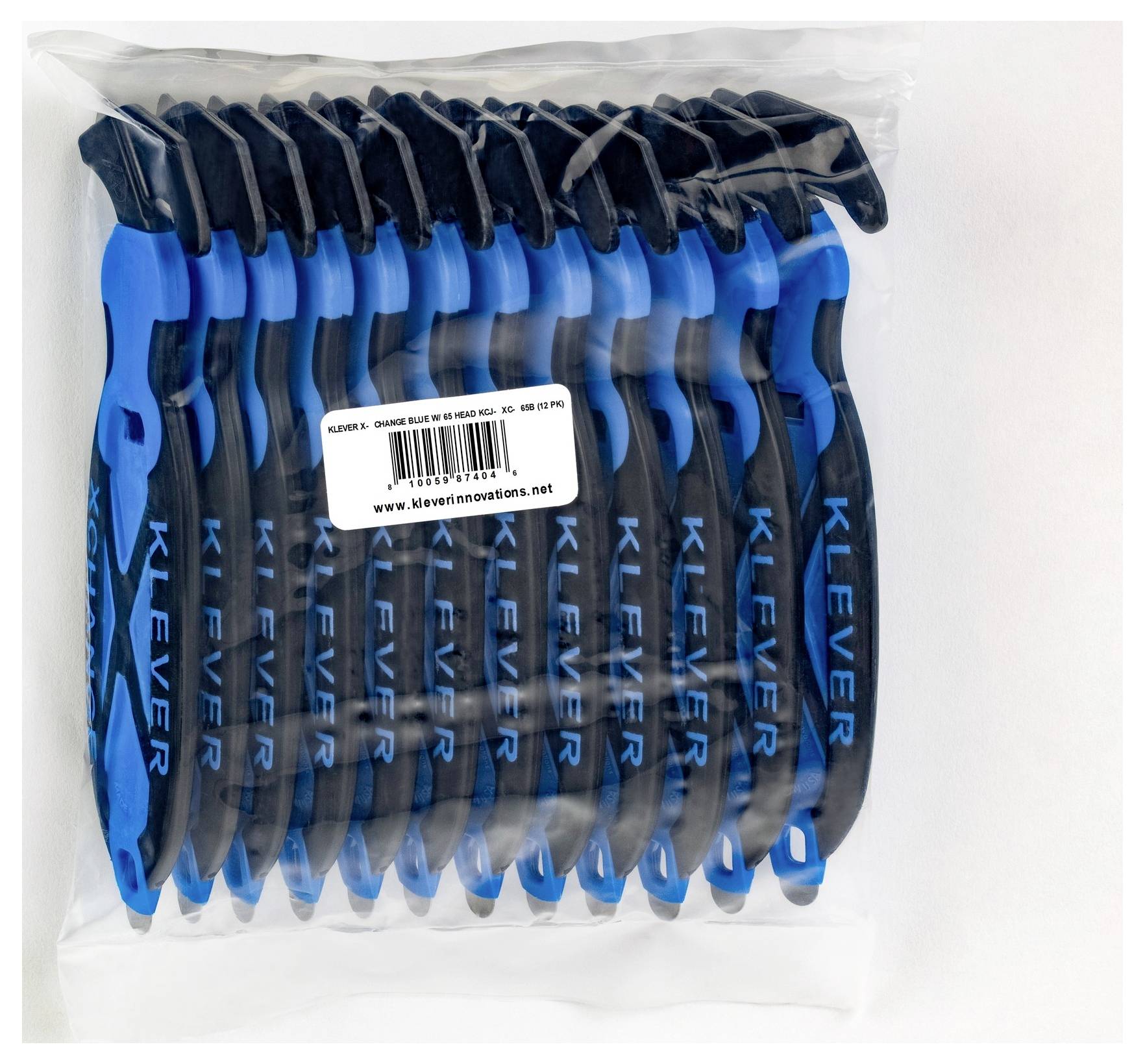 KLEVER KCJ-XC-65B XChange™ 65 Sicherheitsmesser Blau-Schwarz, 10St.