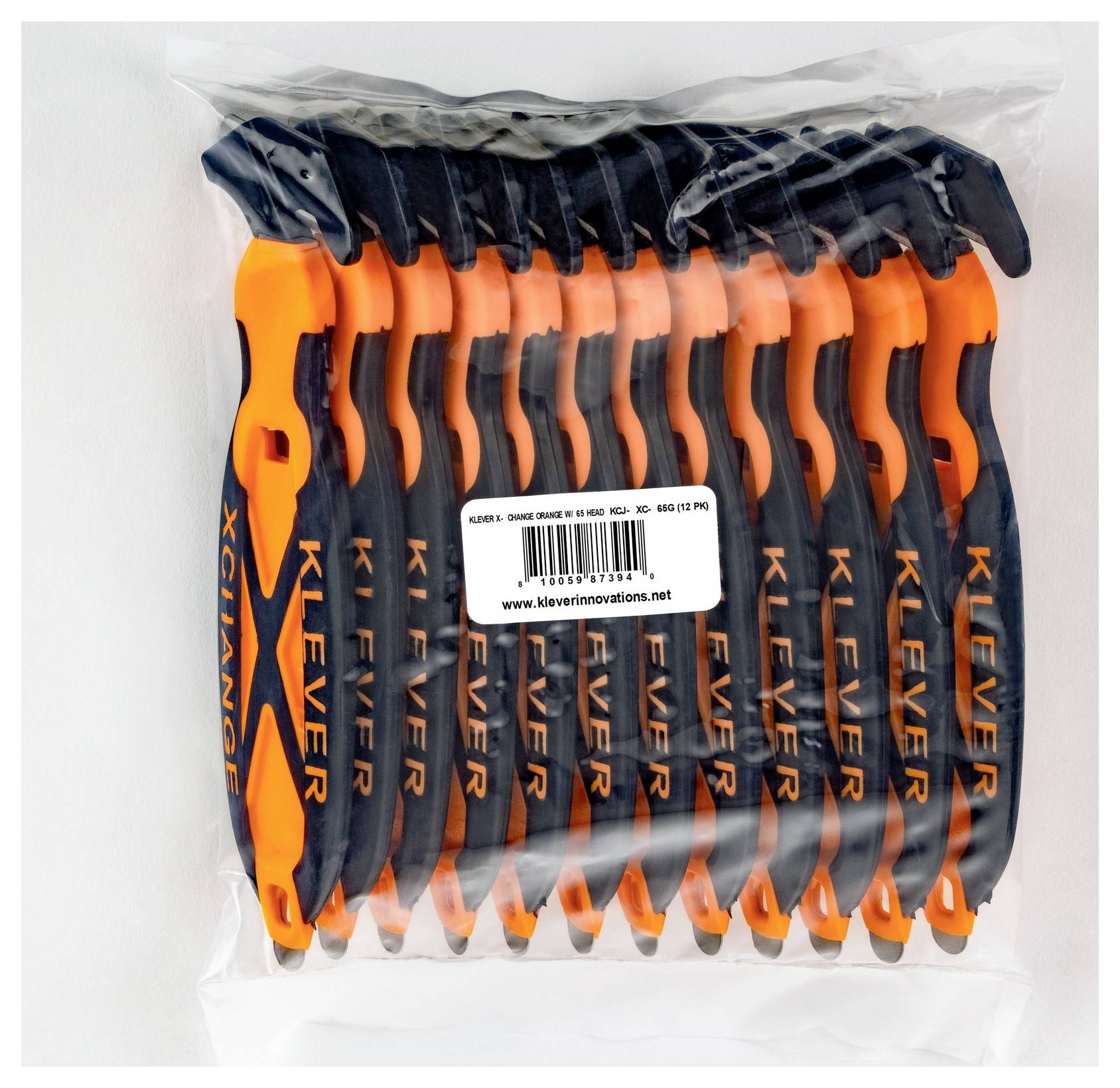 KLEVER KCJ-XC-65G XChange™ 65 Sicherheitsmesser Orange-Schwarz, 10St.