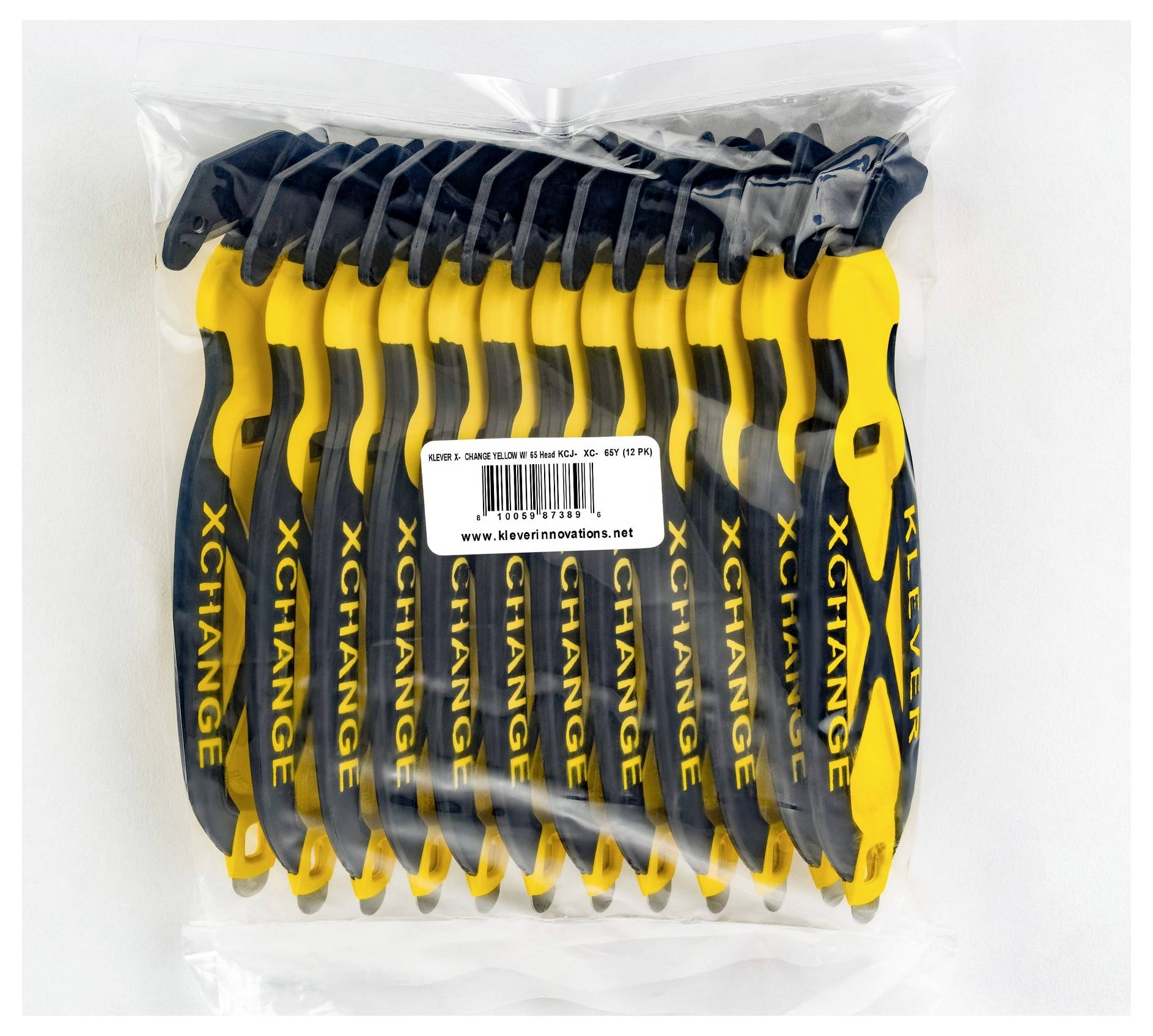 KLEVER KCJ-XC-65Y XChange™ 65 Sicherheitsmesser Gelb-Schwarz, 10St.