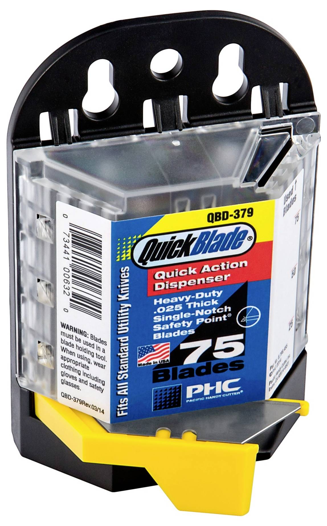 PHC QBD379 QBD-379 Quickblade® Spender mit SPS-92 DuraTip Sicherheitsklingen 1St.