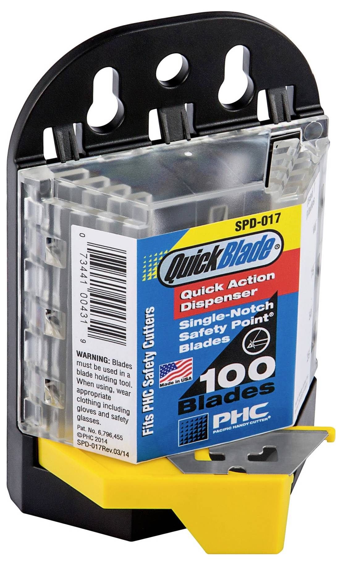 PHC SPD017 SPD-017 Quickblade® Spender mit SP-017 Sicherheitsspitzen-Universalklingen 100St.