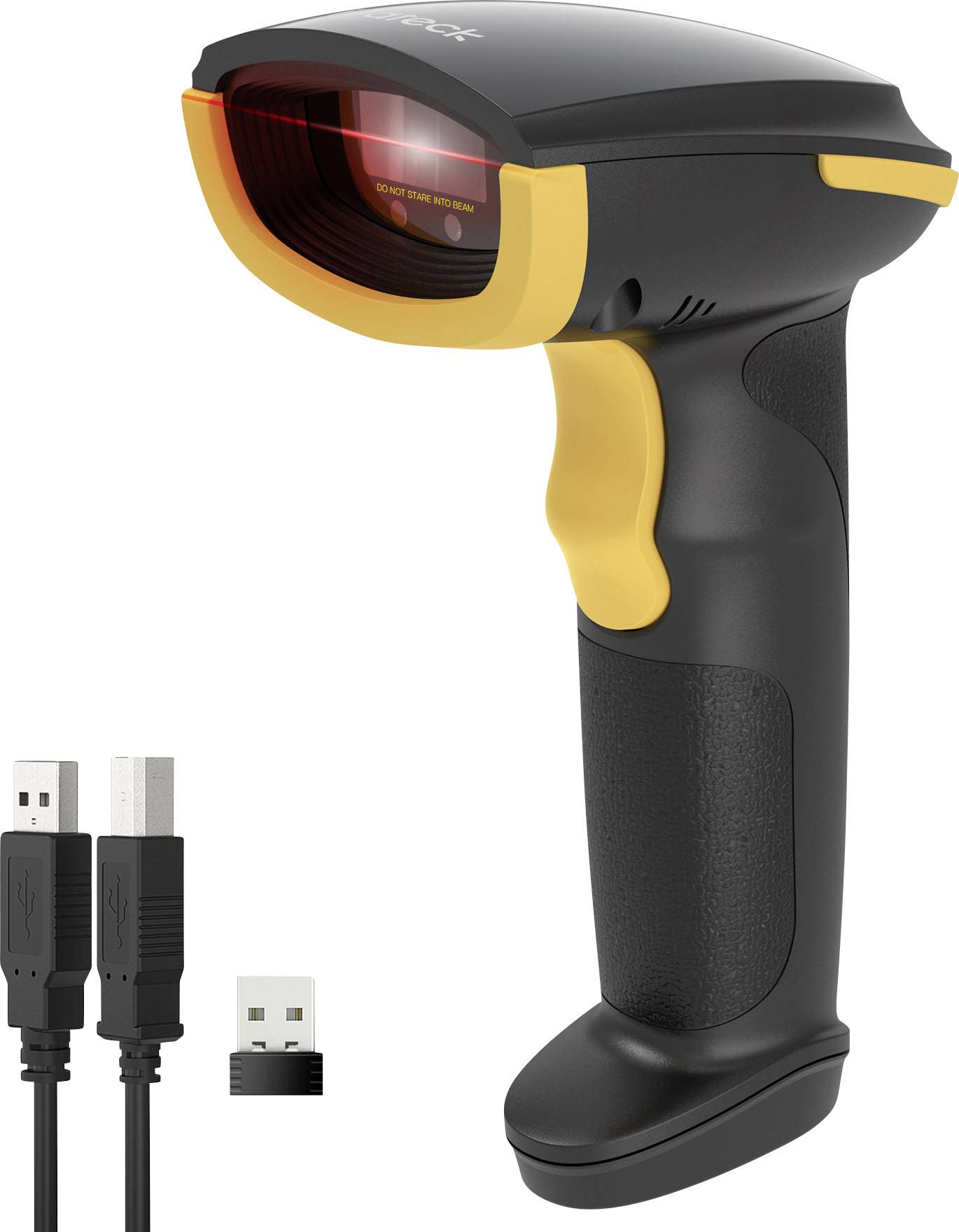 inateck 1D Wireless Barcode-Scanner Bluetooth® 1D Imager Black, Yellow Hand-Scanner USB