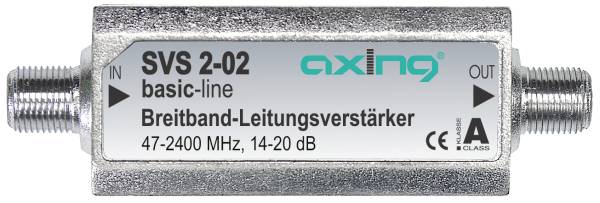 Metallischer Koaxialleitungsverstärker mit der Bezeichnung „SVS 2-02 basic-line