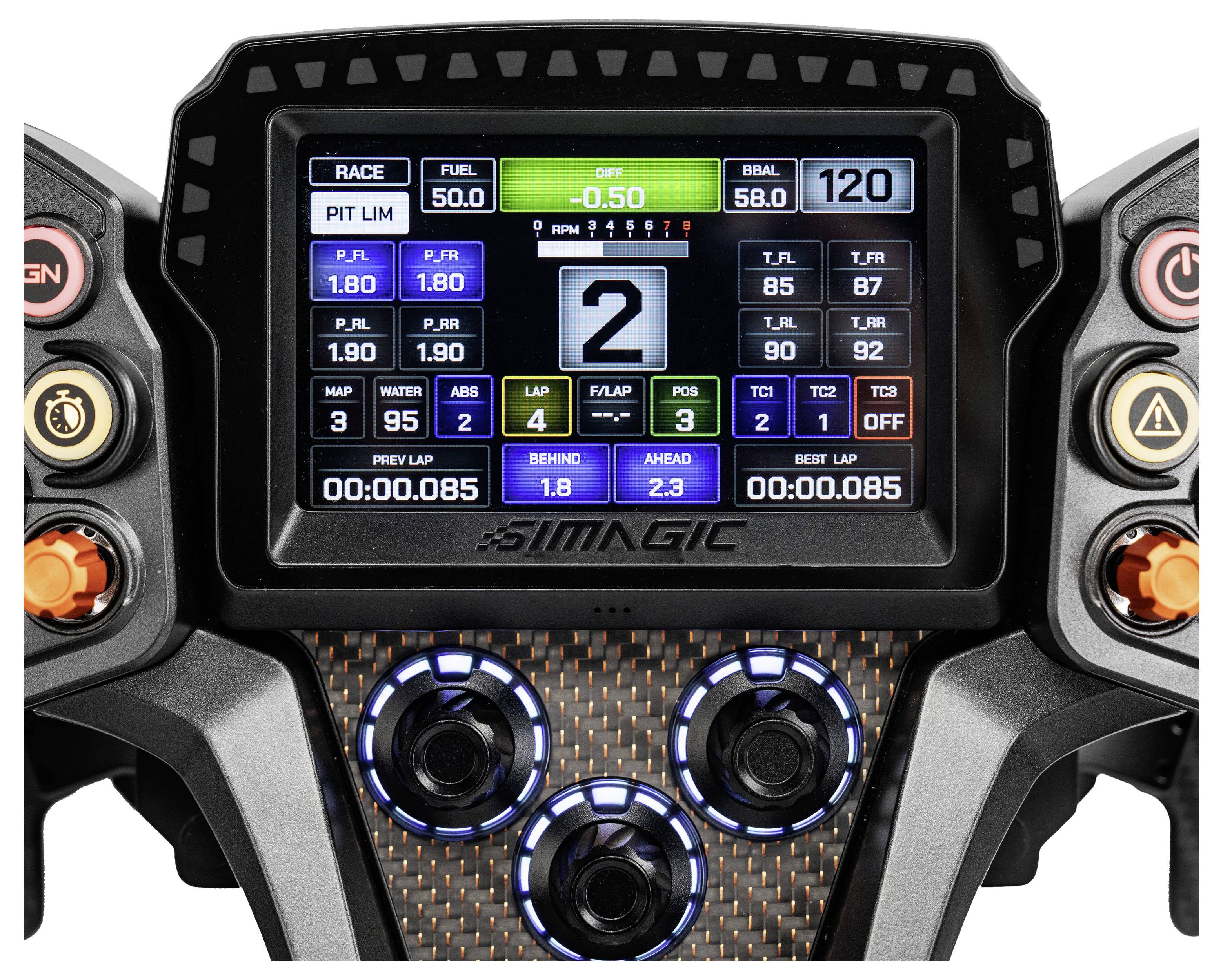 SIMAGIC Zeus GT + MagicDash 4 Lenkrad-Bundle PC Schwarz