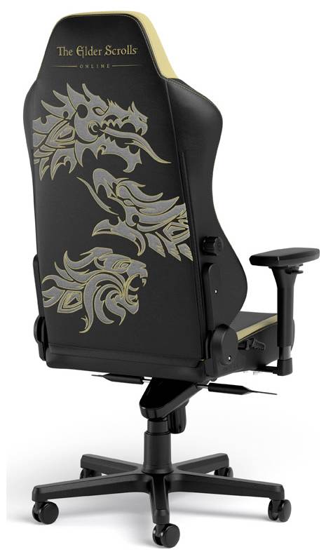 Schwarz-goldener Gaming-Stuhl mit dem Logo von „The Elder Scrolls Online