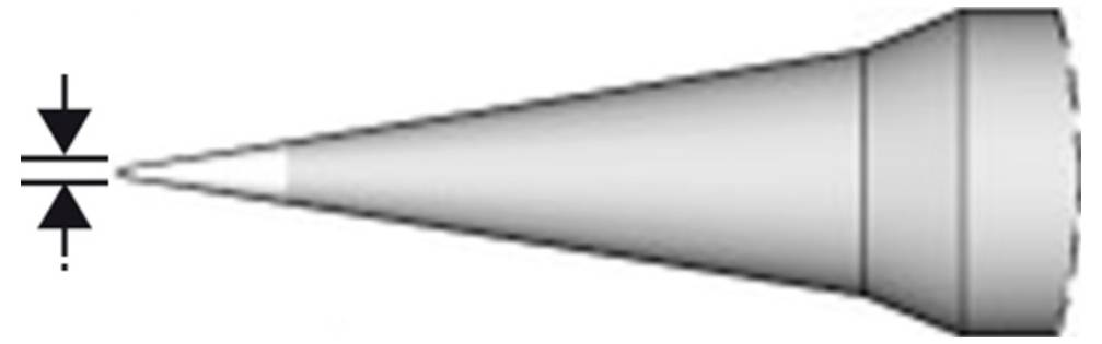 Lötspitze konisch gebogen, D: 0,1 mm, C105118