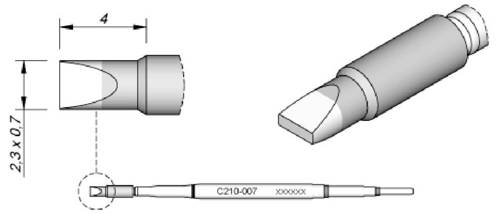 Lötspitze für T210-A / T210-NA, meißelförmig, C210024