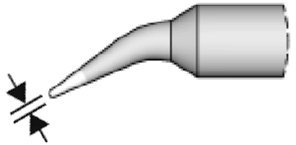 JBC Entlötspitze Serie C120 Chip-Komponenten, C120902/Ø 0,3 mm, gebogen