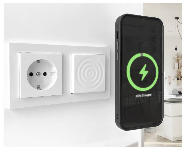 Smart Things Induktions-Ladegerät 15W WallBase 55 Magnetic Wirele WB55w Ausgänge Induktionslade-Standard Weiß
