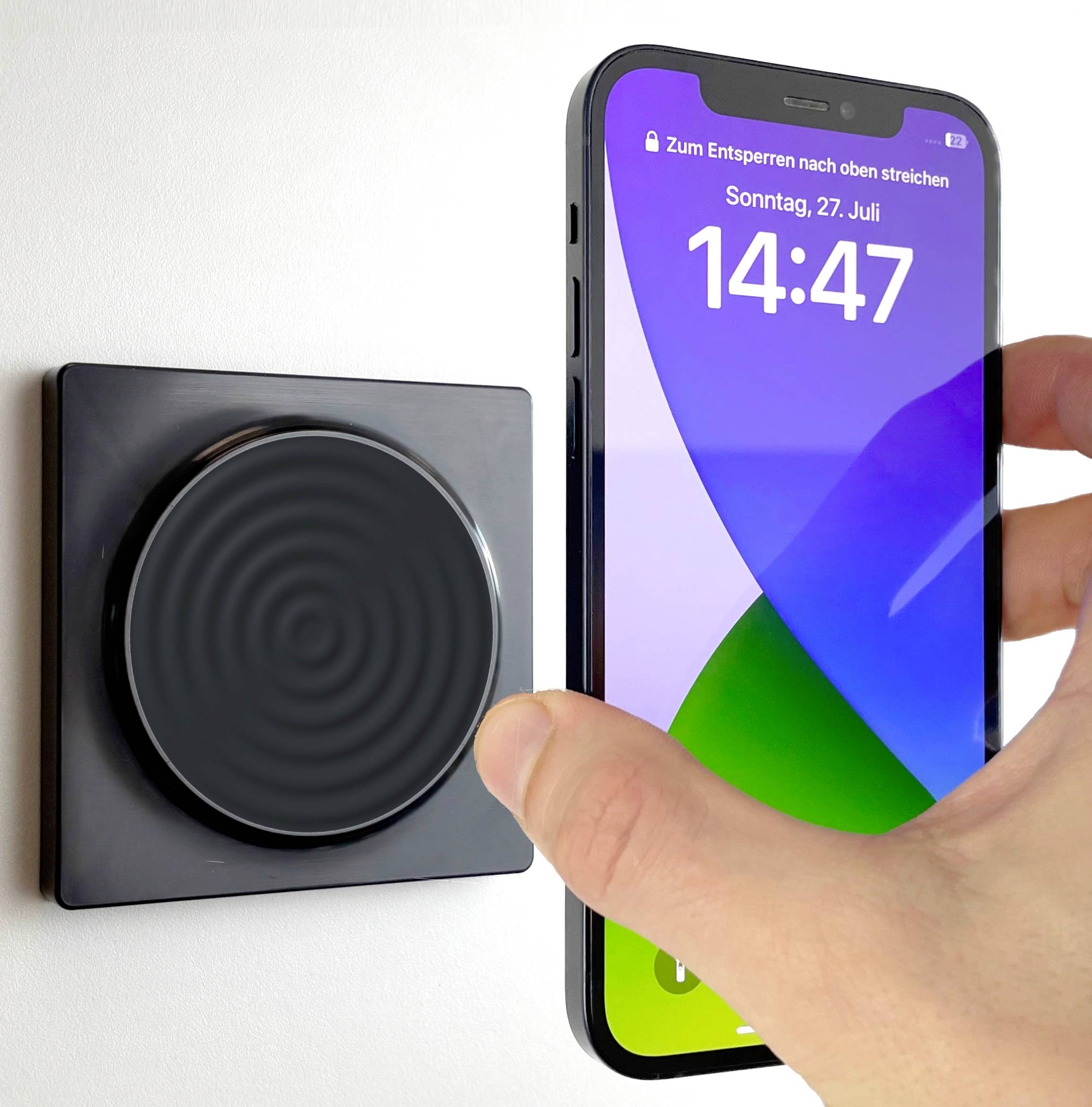 Smart Things Induktions-Ladegerät 15 W smart things WallBase 80 Magnetic Wirele WB80 b Ausgänge Induktionslade-Standard Schwarz