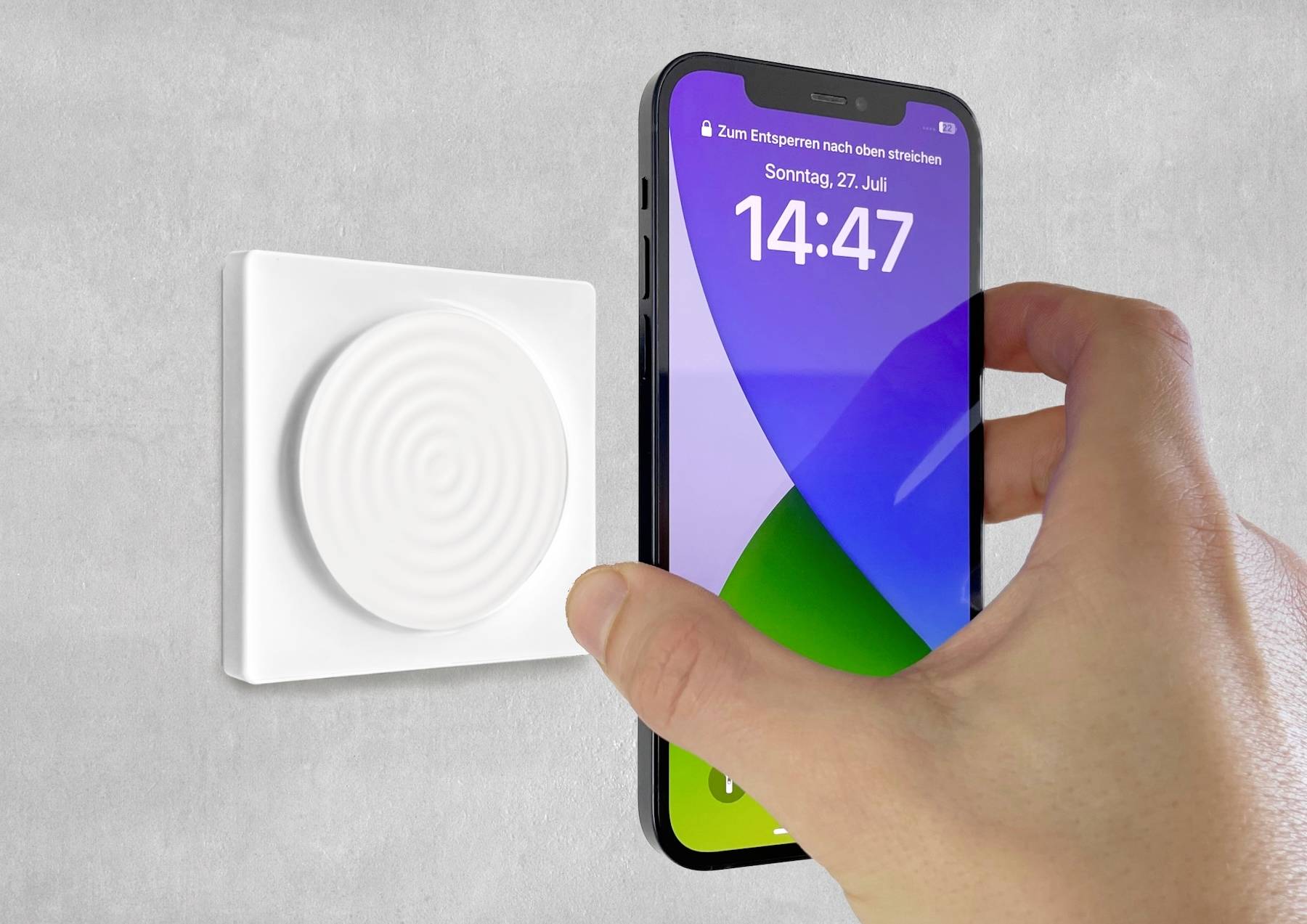 Smart Things Induktions-Ladegerät 15W WallBase 80 Magnetic Wirele WB80w Ausgänge Induktionslade-Standard Weiß