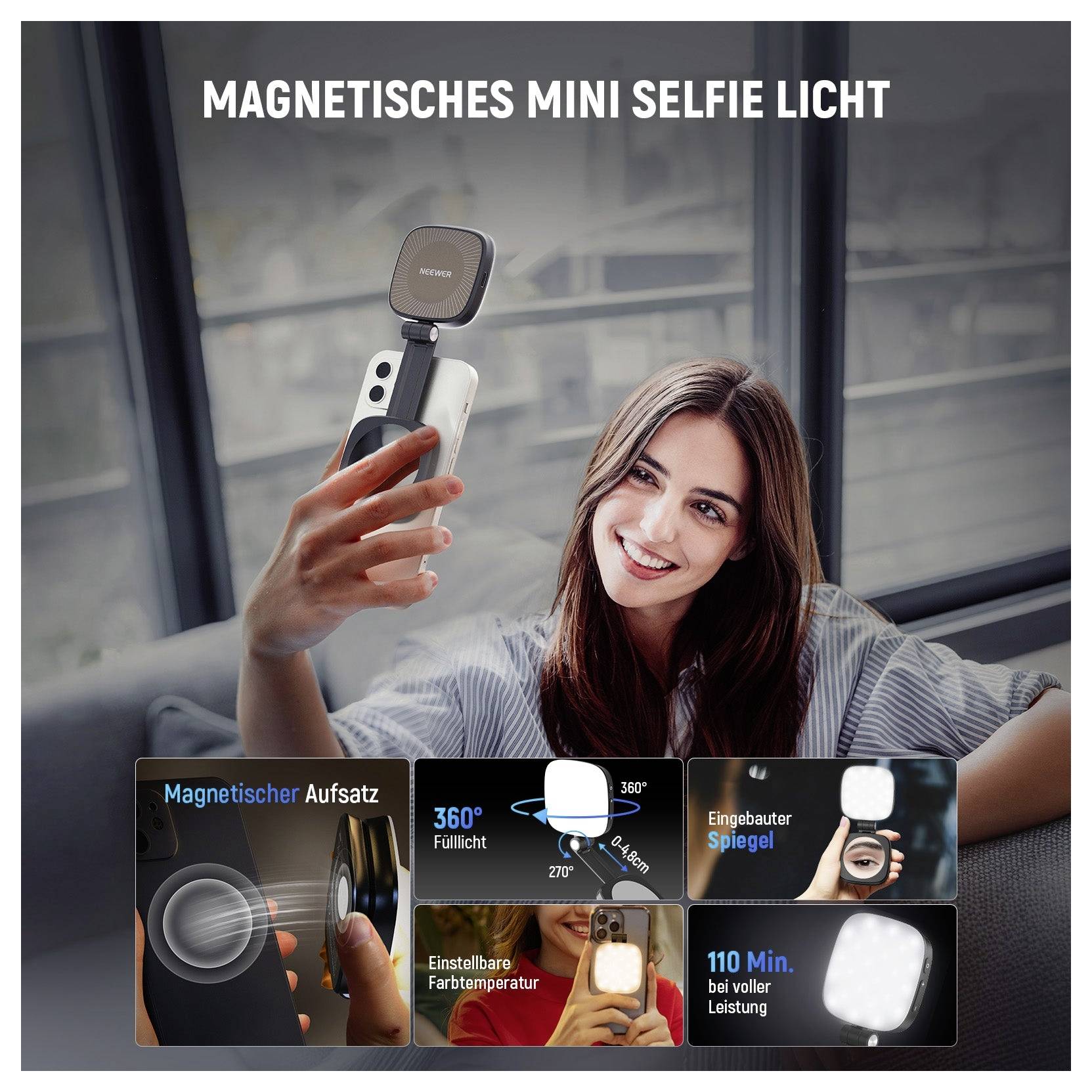 Neewer NL48B LED Smartphone Licht Anzahl LEDs=48 Bi-Color