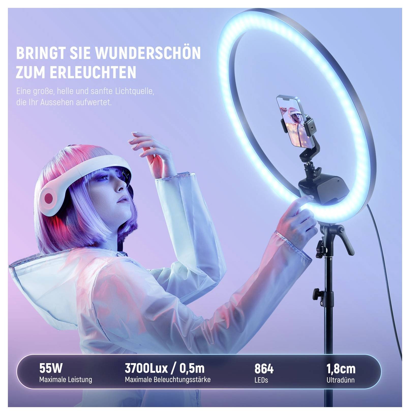 Neewer LED Ringleuchte Anzahl LEDs=864 Bi-Color
