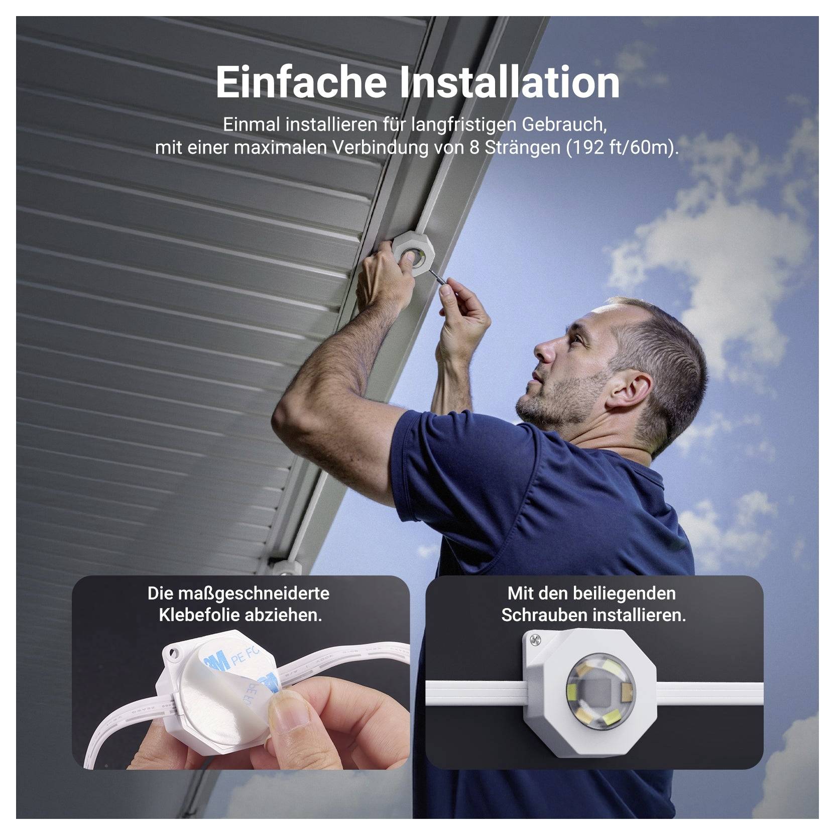 Neewer NR02-15 10107267 LED-Streifen-Basisset EEK: F (A - G) mit Stecker 28 V 15 m RGBICW 1 St.