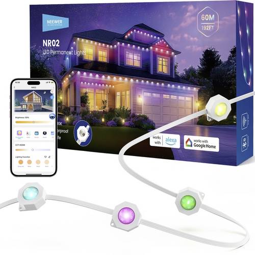 Neewer NR02-60 10107275 LED-Streifen-Basisset EEK: F (A - G) mit Stecker 28 V 60 m RGBICW 1 St.