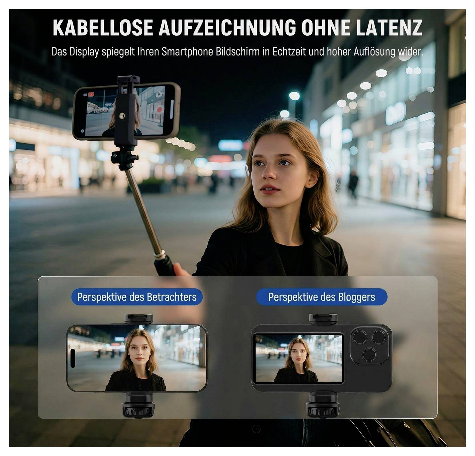 Neewer M4B Selfie Monitor 10.2cm 4 Zoll Bluetooth®