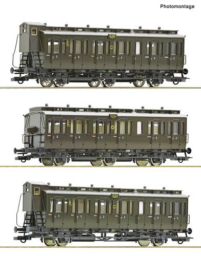 Roco 6200254 H0 RO 3-tlg. Set: Personenwagen der DRG 3. Klasse, Gattung C3 pr 11, Gattung C3 pr11