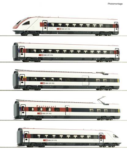 Roco 7710036 H0 5-tlg. Set: Elektrischer Triebzug ICN (DCC) Typ RABDe 500, der Schweizerischen Bund