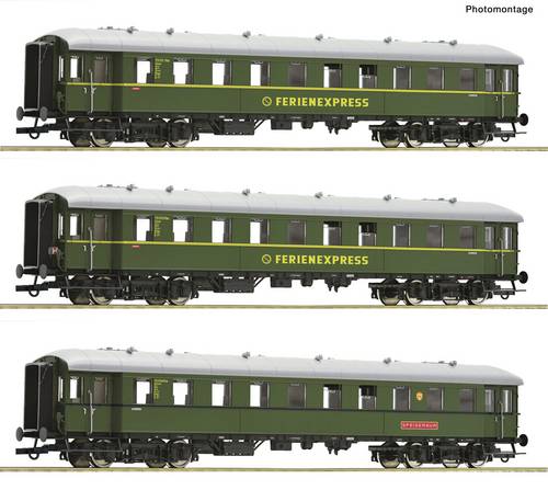 Roco 6200235 H0 3-tlg. Set: Reisezugwagen „Ferienexpress“ der DB Wagenset der Deutschen Bundesbah