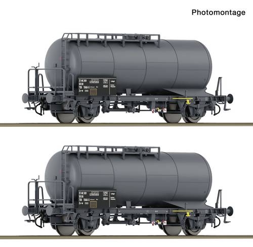 Roco 6600245 Güterwagen DC Wagenset mit zwei 2-achsigen Kesselwagen, Gattung Zs-w, der Deutschen Re