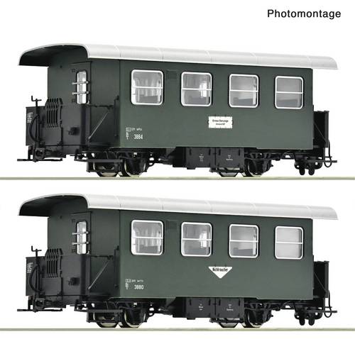 Roco 6240005 H0e 2-tlg. Set: Schmalspur-Personenwagen der ÖBB Wagenset Gattung Bi/s, der Österreich