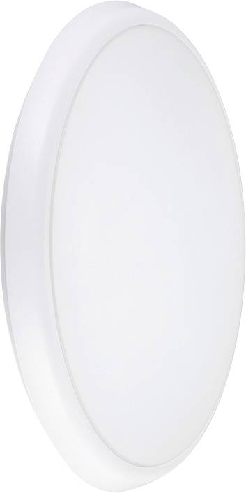 Rundes weißes LED-Deckenleuchten-Modell mit einer glatten, flachen Oberfläche.