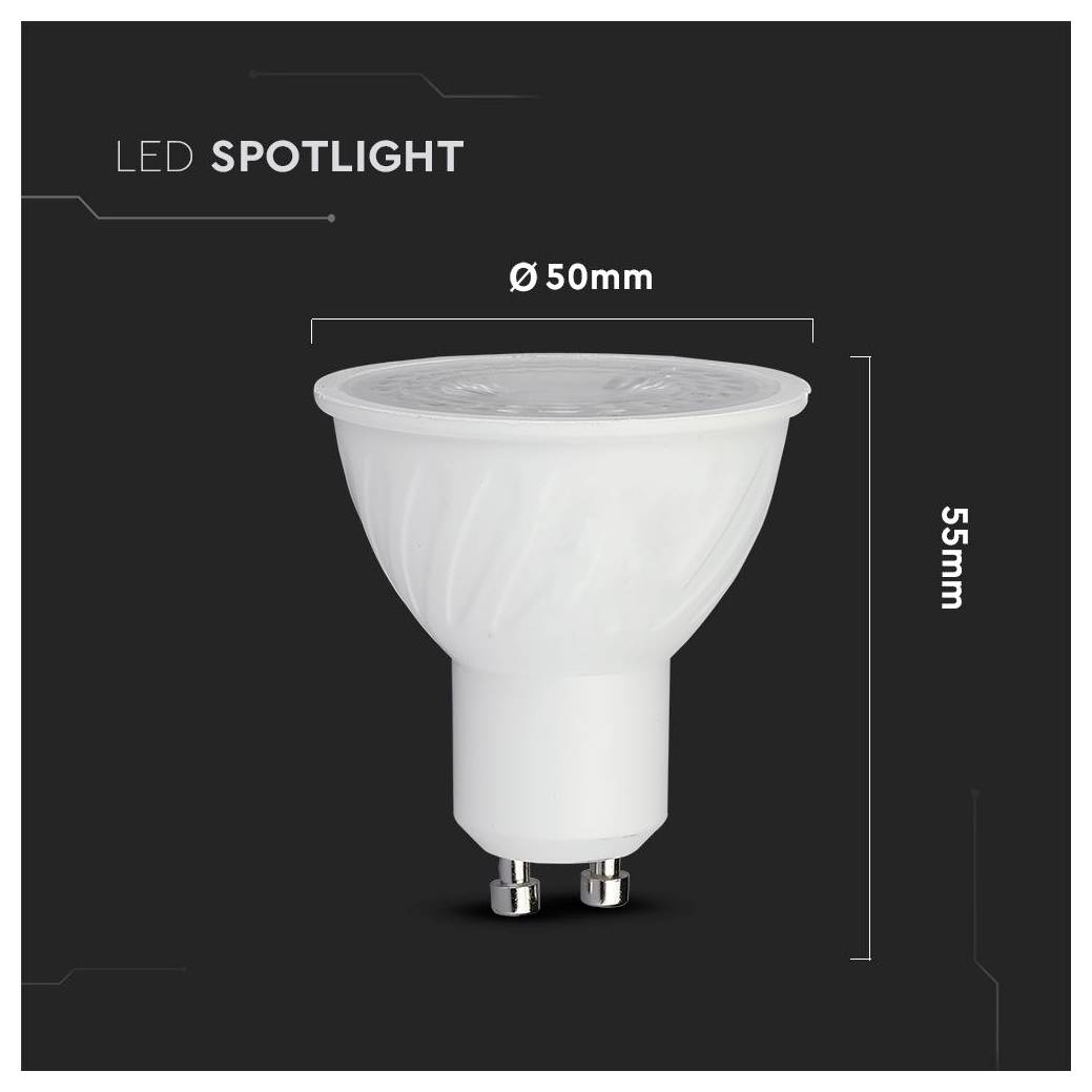 Produktbild einer weißen LED-Spotlicht-Glühbirne mit der Bezeichnung 