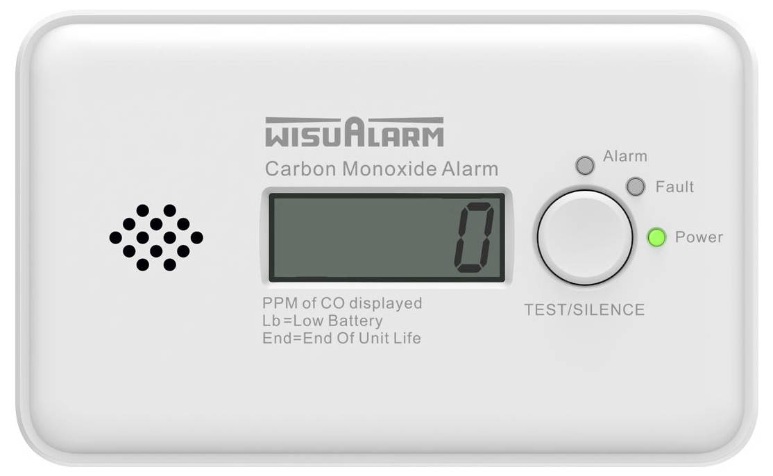 Wisualarm DHI-HY-GC20C Kohlendioxid-Melder vernetzbar batteriebetrieben detektiert Kohlenmonoxid