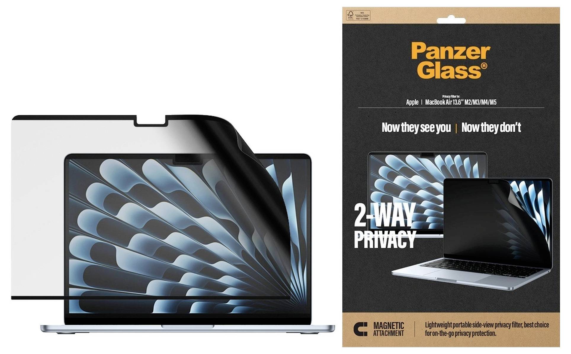 PanzerGlass 2-Way Privacy Displayschutzglas Apple MacBook Air 13.6'' 1 St. PG63443