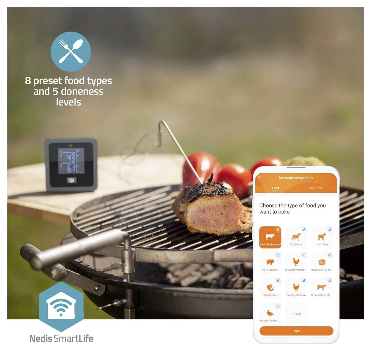 Nedis BTKAT10GY Grill-Thermometer