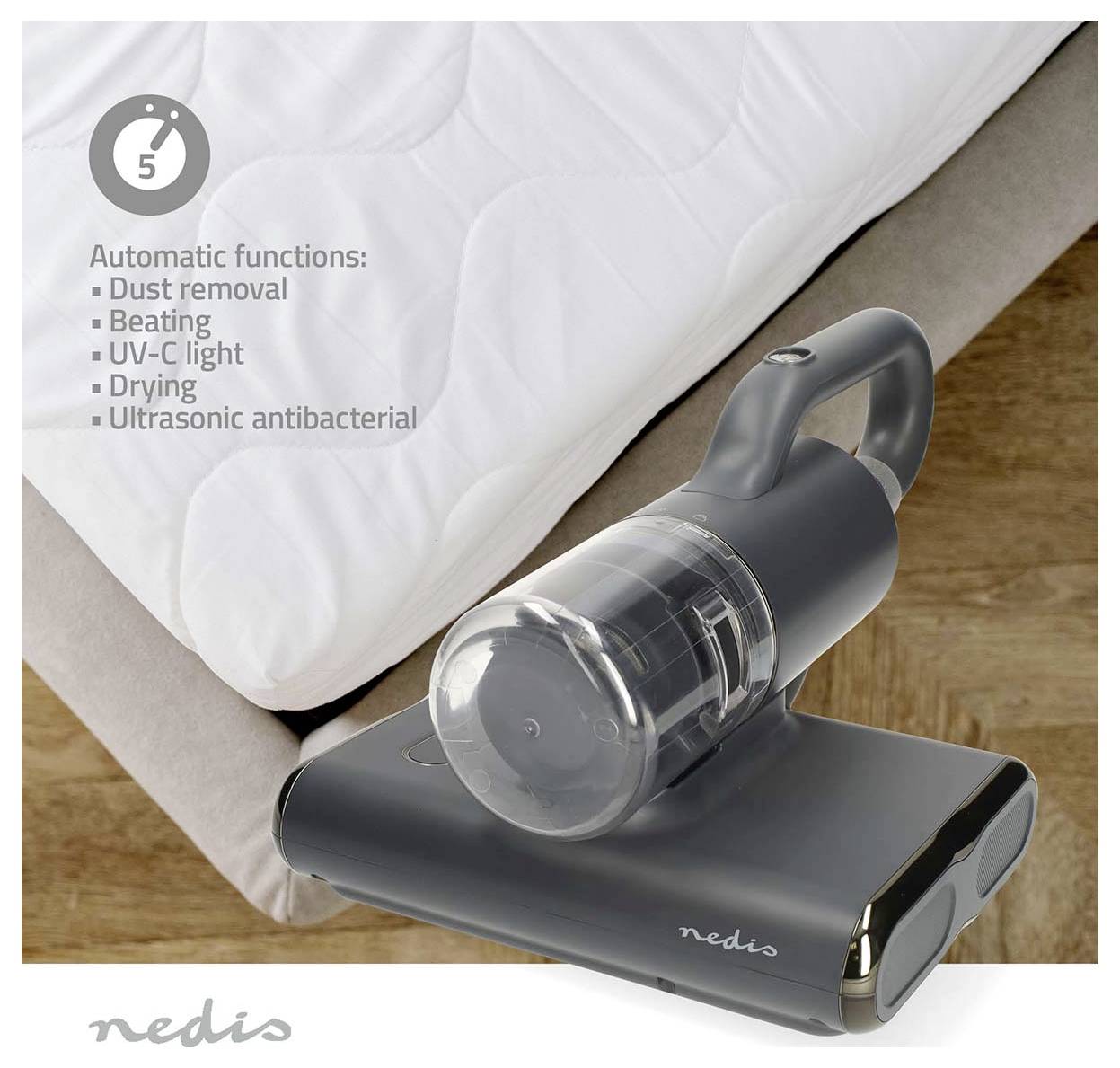 Nedis MCCD250GY Matratzenreiniger 500W Beutellos