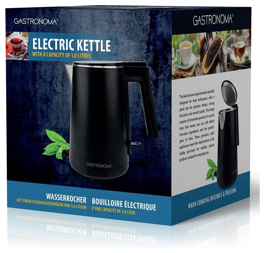 Produktbox für einen GastroNoma Wasserkocher, mit der Bezeichnung 