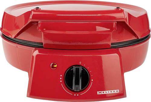 MELISSA 12" Electric Pizza Maker & Table Top Grill, Indoor Portable Pizza Oven with Non-Stick 12" Plates, 3 Heat Settings Max 230°C - Retro Red