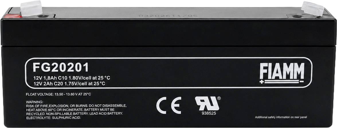 Fiamm FG20201 112860 Bleiakku 12V 2000 Blei-Vlies (AGM) (B x H x T) 35 x 65 x 178mm Flachstecker 4.8mm