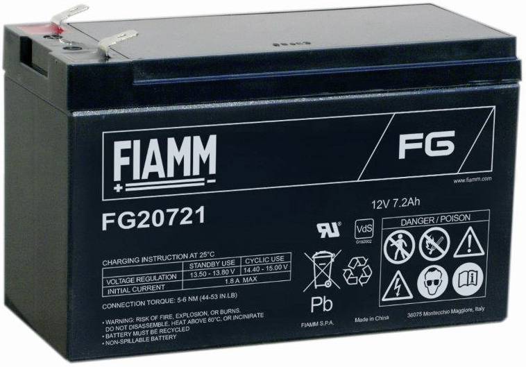 Fiamm FG20721 102464 Bleiakku 12V 7200 Blei-Vlies (AGM) (B x H x T) 65 x 101 x 151mm Flachstecker 4.8mm