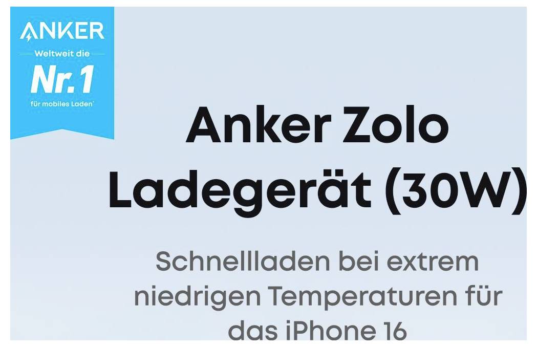 Anker Charger Zolo 30W 1C black Ladeadapter 30W Fast Charge Schwarz Innenbereich GaN