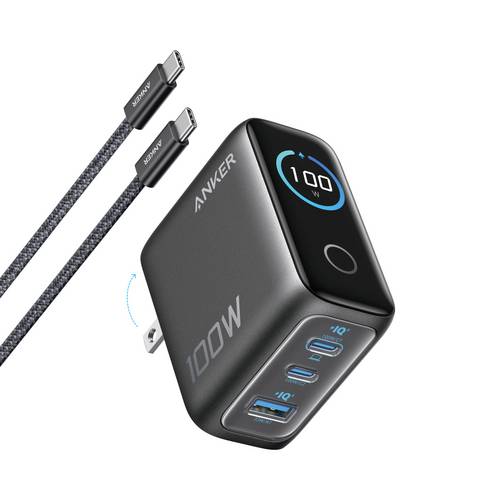 Anker Charger 100W Display 2C1A grey Ladeadapter 100 W Fast Charge Schwarz Innenbereich