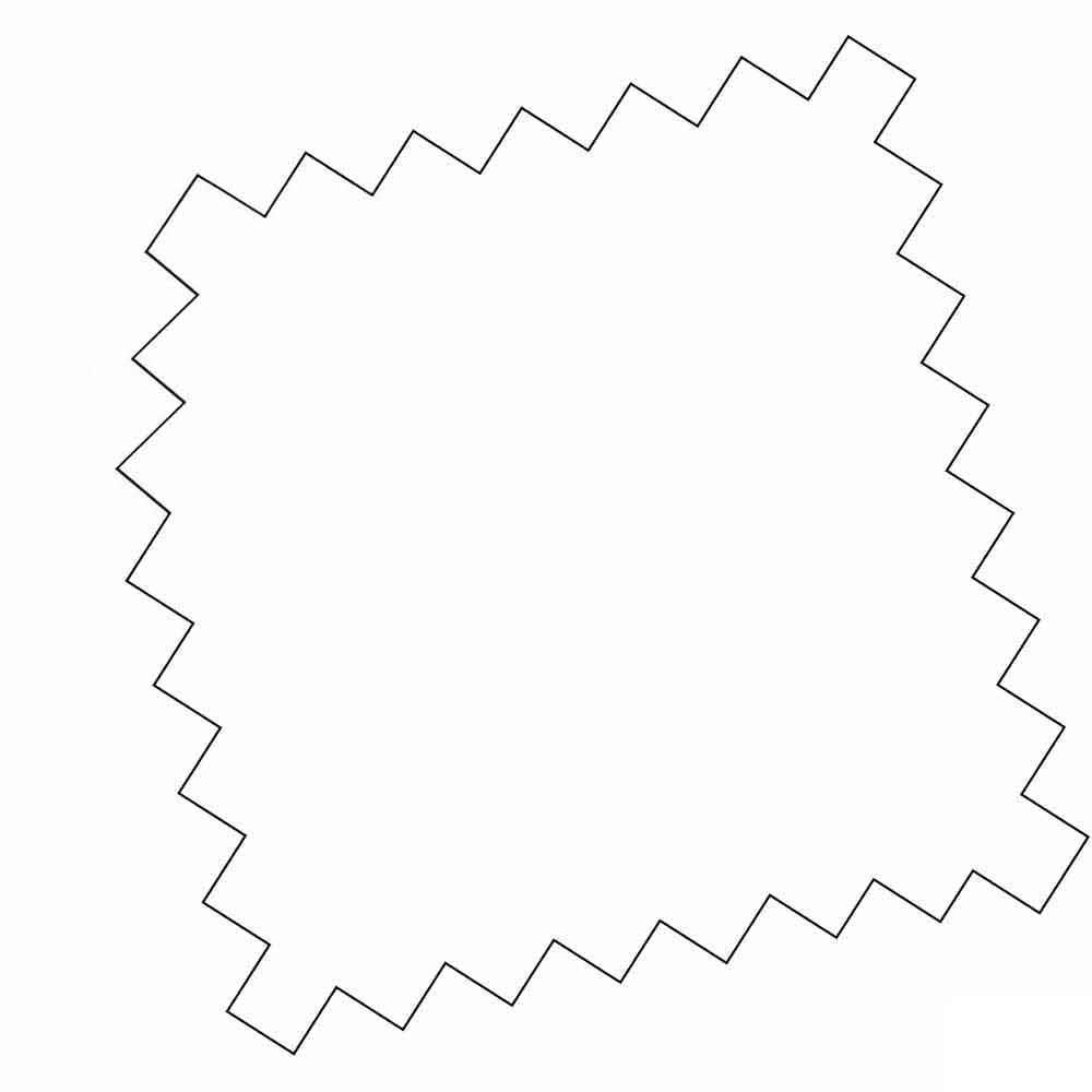 Eine leere weiße, gezackte Starburst-Form mit grauer Kontur, zentriert auf einem einfachen hellen Hintergrund.