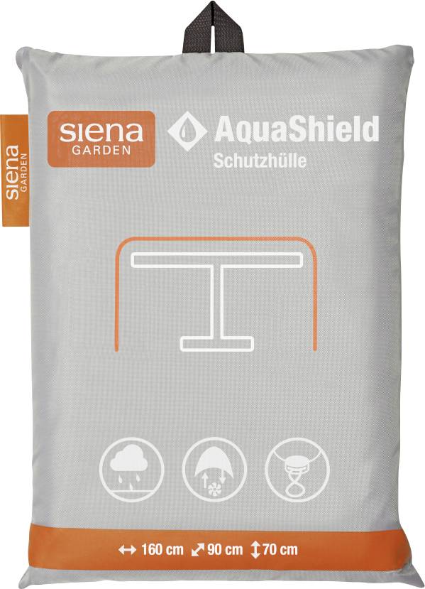 Grauer Siena Garden AquaShield Schutzbezug mit Tragegurt, gekennzeichnet mit 160 cm x 90 cm x 70 cm.